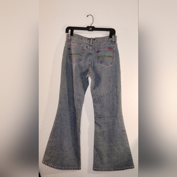 JORDACHE JEANS Flare Pink Purple Green Embroidery Vintage Vibes Barbiecore - Picture 3 of 16